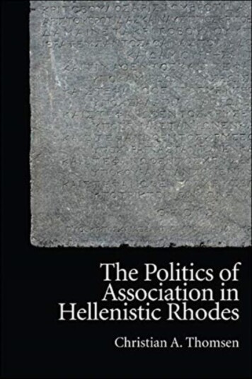 The Politics Of Association In Hellenistic Rhodes Av Christian Thomsen