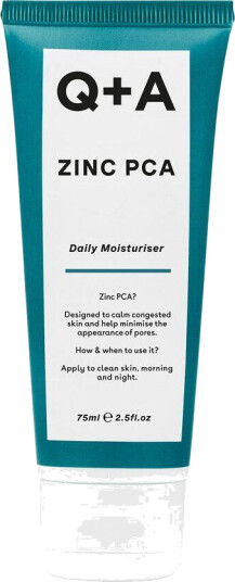 Q+A Zinc PCA Dagkrem 75ml - Fuktighetsgivende og Beroligende for Alle Hudtyper