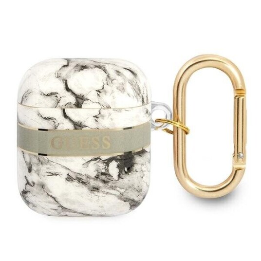 Guess Marble Strap Collection Beskyttelsesveske For Airpods, Grå