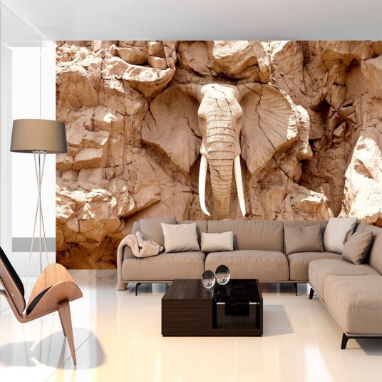 Fototapet Stone Elephant South Africa 200x140 - Finnes i flere størrelser