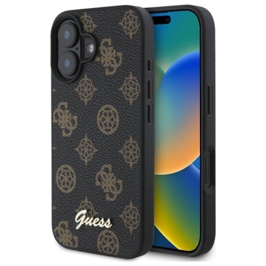 Guess Guess Guhmp16spgpysk Iphone 16 6.1" Czarny/Black Hardcase Peony Script Magsafe Guess Guess Guhmp16spgpysk Iphone 16 6.1" Czarny/Black Hardcase Peony Script Magsafe