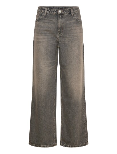 Weekday Ample Low Rise Loose Wide Leg Jeans Black 33 x 32