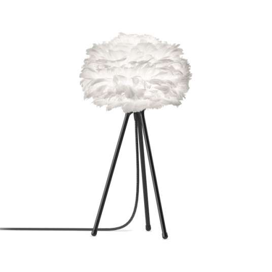 Umage Eos Tripod Bordlampe Mini Hvit med Ben i Sort Umage Eos Tripod Bordlampe Mini Hvit med Ben i Sort