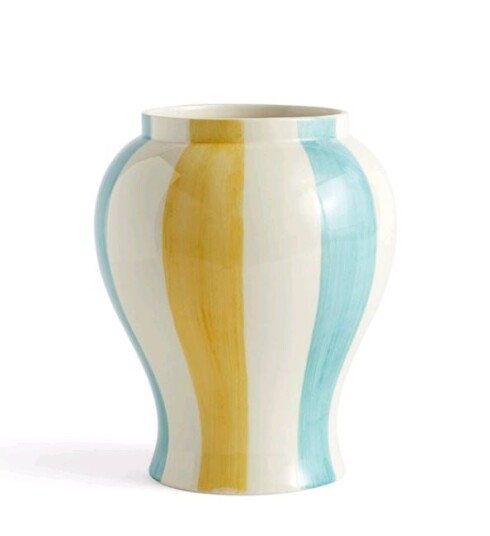 HAY Sobremesa Stripe vase, stor, grønn/gul HAY Sobremesa Stripe vase, stor, grønn/gul