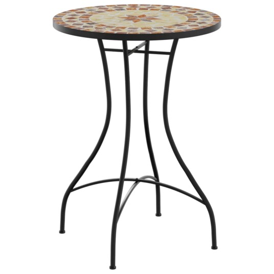 Bistrobord med mosaikk terrakotta og hvit Ø50x70 cm keramikk 4003402