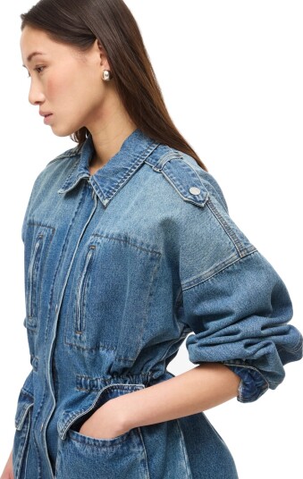 ROUGE EDIT Rouramonas L/S Denim Jacket/Pf   Blue   42