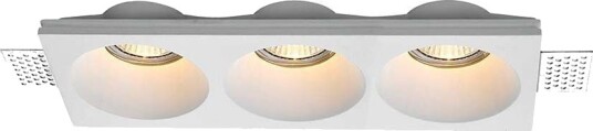 V Tac 3xGU10 innfellingsspot i gips rund Hvit IP20 Hull: 285x105 mm Mål: 280x100x40 mm V Tac 3xGU10 innfellingsspot i gips rund Hvit IP20 Hull: 285x105 mm Mål: 280x100x40 mm
