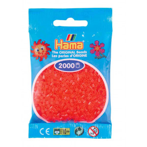 Hama Mini Perler 501-35 Neon Rød  2000 stk
