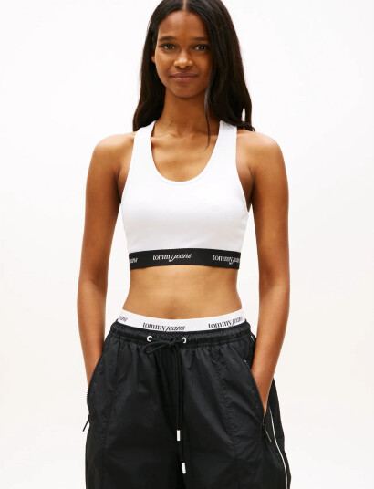 Tommy Jeans Tjw Crp Tape Bra Top   White   L