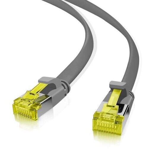 Helos Patch-Kabel Rj-45 M Zu Rj-45 M 5 M U/Ftp Cat 6A Flach Grau