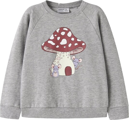 Name It Genser NmfVenus Grey Melange/Sopp Name It 1½ år (86) Genser Grå