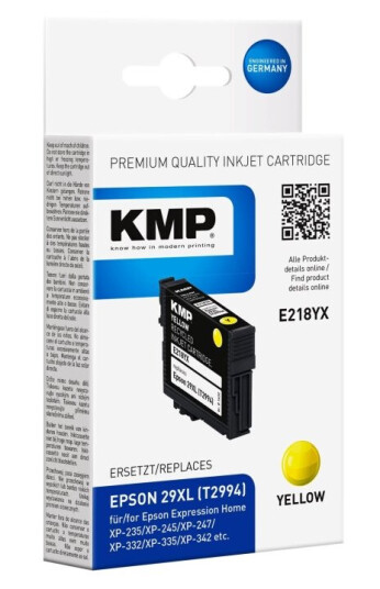 Kmp E218yx - 6.4 Ml - Høy Ytelse - Gul - Kompatibel - Blekkpatron (Alternativ For: Epson 29Xl Epson T2994) - For Epson Expression Home Xp-235 245 247 332 335 342 345 432 435 442 445 Kmp E218yx - 6.4 Ml - Høy Ytelse - Gul - Kompatibel - Blekkpatron (Alternativ For: Epson 29Xl Epson T2994) - For Epson Expression Home Xp-235 245 247 332 335 342 345 432 435 442 445