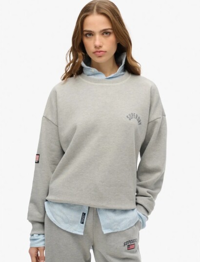 Superdry Athletic Relaxed Printed Crew   Grey   44