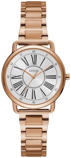 Guess Dameklokke W1148L3 Jackie Sølvfarget/Rose gulltonet stål Ø34