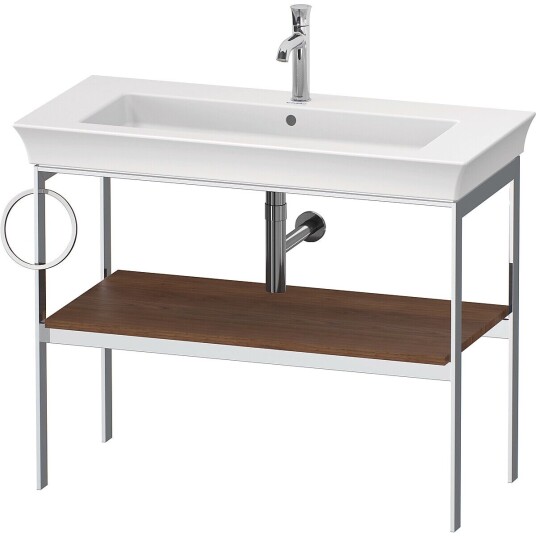 Duravit White Tulip Metallkonsoll 98,4x45x76 cm Amerikansk Valnøtt/Krom
