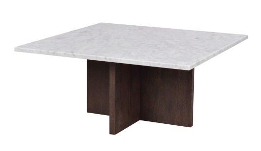 Rowico Home Brooksville sofabord Hvit marmor/bruk eik 90 x 90 cm Hvit