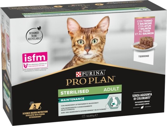 Pro Plan Våtfôr Purina Cat Sterilised Maintenance Tunfisk & Laks 36 X 85 G