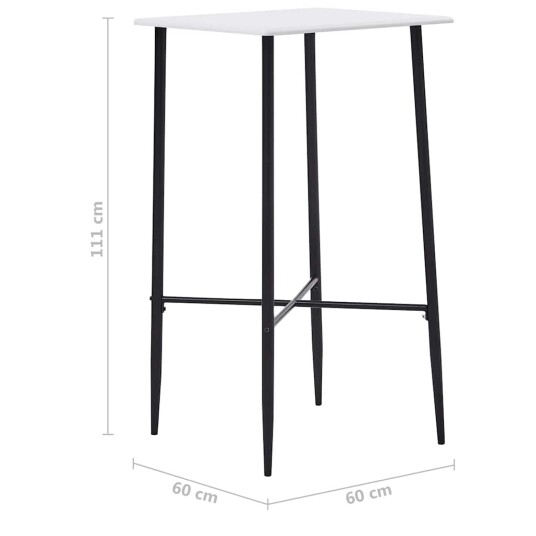 vidaXL Barbord hvit 60x60x111 cm MDF