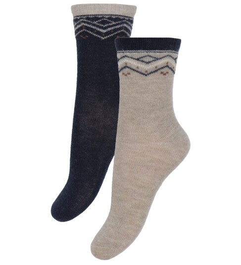 Minymo Winter Wool Socks 2-Pack - Multi/patterned - 31\34 Minymo Winter Wool Socks 2-Pack - Multi/patterned - 31\34