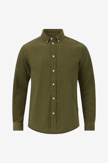 Les Deux - Manchester-skjorte Christoph Corduroy Shirt - Grønn