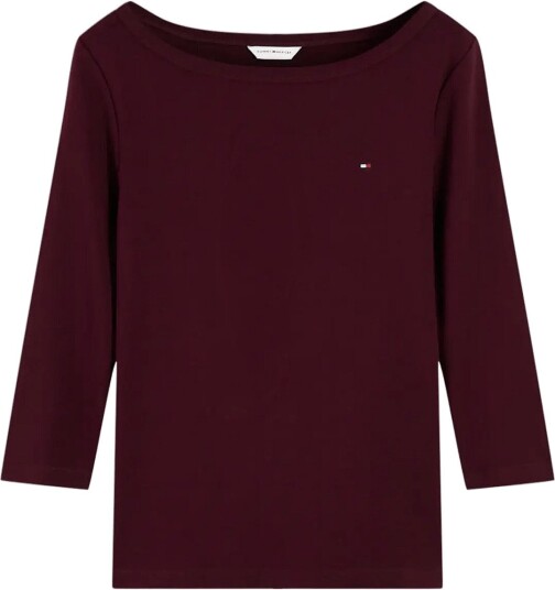 Tommy Hilfiger Cody Boat Nk 3/4 Slv Tee   Burgundy   XL