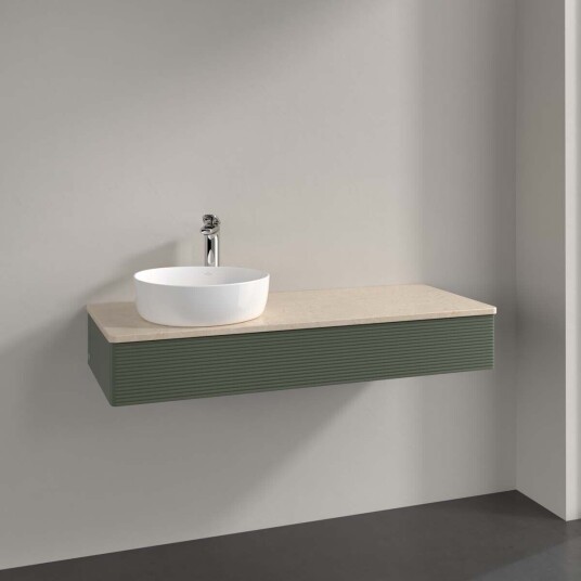 Villeroy & Boch Antao Servantskap med 1 skuff 120x50x19 cm m/lys Grønn Matt/Crème
