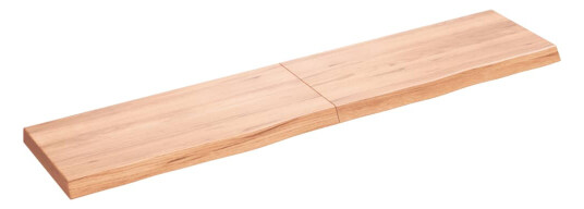 vidaXL Vegghylle lysebrun 180x40x6 cm behandlet heltre eik