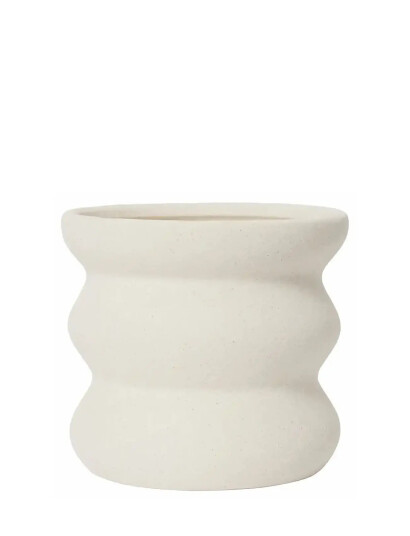 Broste Copenhagen Minna Flowerpot White H 16CM