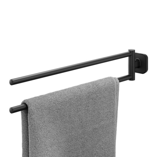TIGER Svart Carv håndkleholder med 2-armer; 45.9x7.9x45.9 cm (LxHxD); Svart TIGER Svart Carv håndkleholder med 2-armer; 45.9x7.9x45.9 cm (LxHxD); Svart