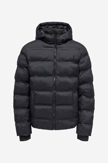 Only & Sons Junior Pufferjakke onsUnion Seamles Life Hood Puffer J Svart