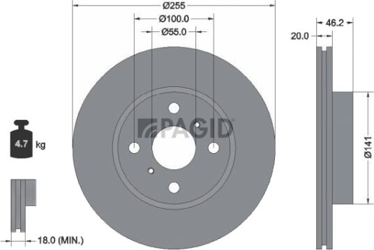 PAGID 54999N Bremseskive PAGID 54999N Bremseskive
