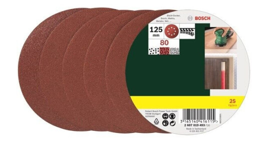 Bosch 25-delers slipepapirsett til eksentersliper, korning 80 G= 80
