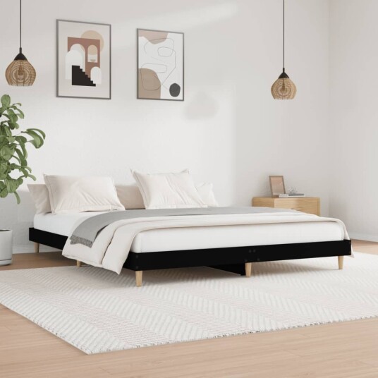 vidaXL Sengeramme svart 200x200 cm konstruert tre vidaXL Sengeramme svart 200x200 cm konstruert tre