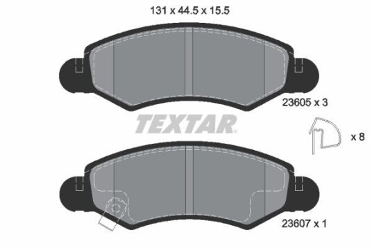 Bremseklosser TEXTAR 2360501 Bremseklosser TEXTAR 2360501