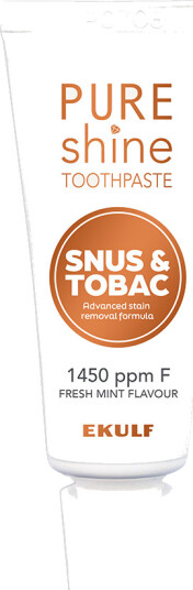 Tannbleking Tannkrem Ekulf Pure Shine Snus & Tobakk Reisestørrelse 15 ml