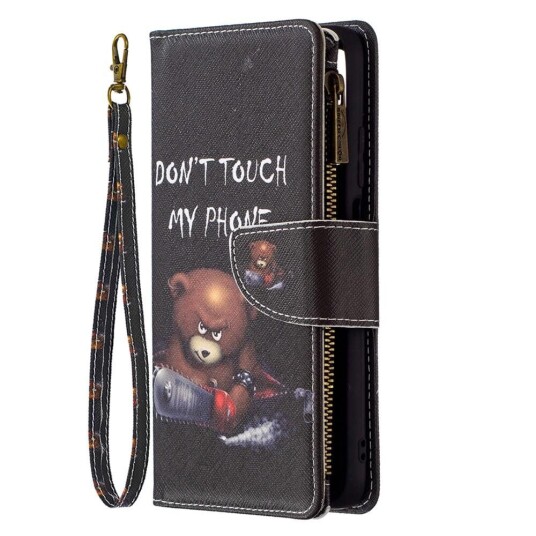 INCOVER Xiaomi Poco M3 Kunstskinn Flip Deksel m. Stor Lommebok - "Don't Touch My Phone"