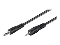 MicroConnect 2m Lydkabel 3.5mm Hann til 2.5mm Hann Flat Svart