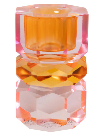 C"est Bon Crystal Candle Holder - Pink - H7.5CM