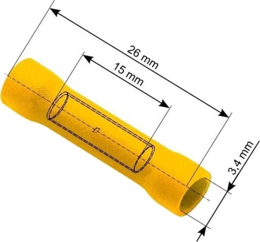 Blow 43 027 Koblingskontakt Isolert 4,3/26 Mm Gul