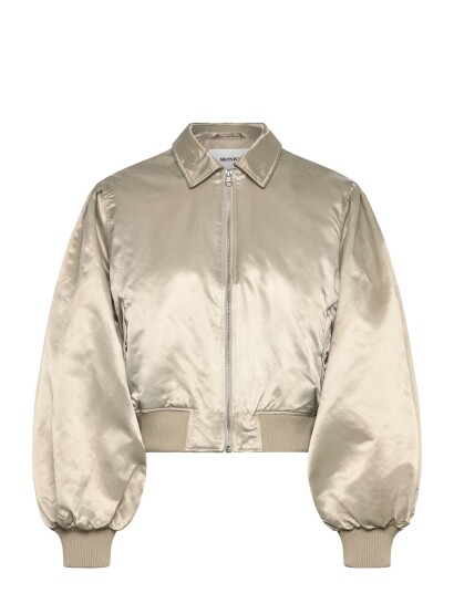 Monki Loose Nylon Bomber Jacket Gold L