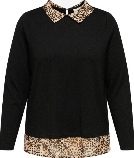 Only Carmakoma Pullover carAlba LS Mix Top Jrs Svart
