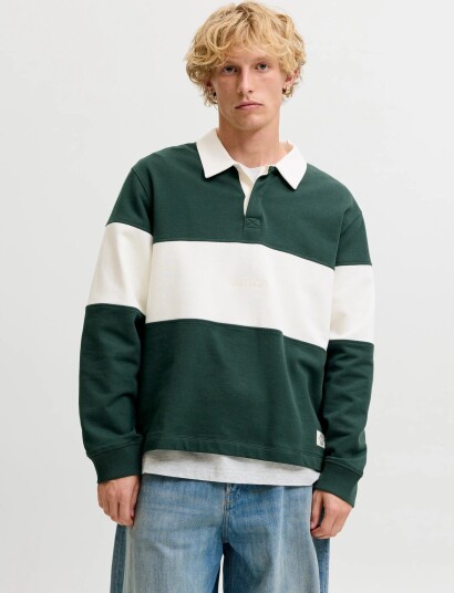 Jack & Jones Jorfrederiksberg Blocking Sweat Polo Sn Green XL