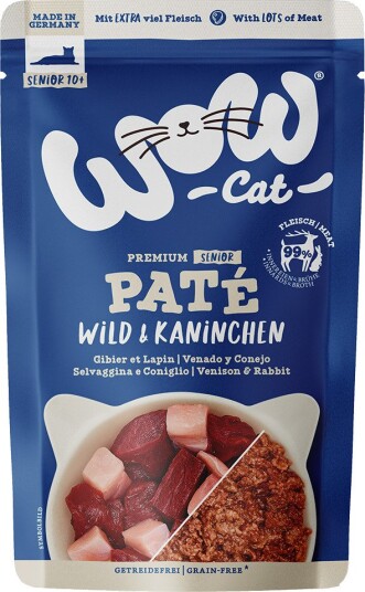 Wow Cat våtfôr Senior Paté Vilt og kanin 24 x 125 g