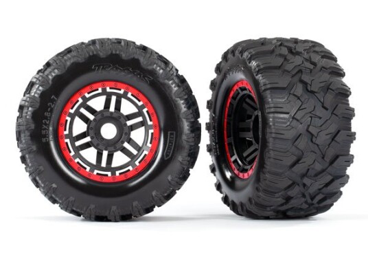Traxxas 8972R Tires & Wheels Maxx/Black/Red 17mm 2,8" TSM 2 Traxxas 8972R Tires & Wheels Maxx/Black/Red 17mm 2,8" TSM 2