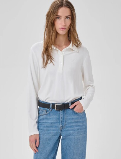 My Essential Wardrobe Mwnupti Polo Blouse White XL My Essential Wardrobe Mwnupti Polo Blouse White XL