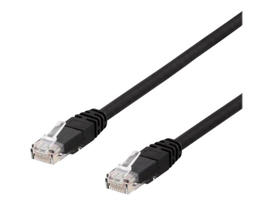 Deltaco Cat 6 50m koblingskabel RJ-45 Halogenfri Svart