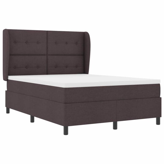 Box Spring Seng med Madrass Mørk Brun 160x200 cm Stoff 3340574