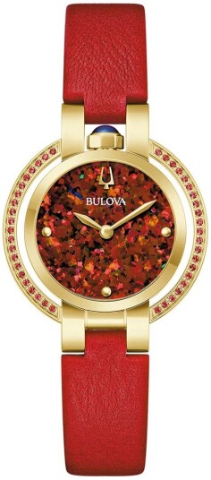 Bulova Dameklokke 97R105 Rubaiyat Rød/Lær Ø30 mm