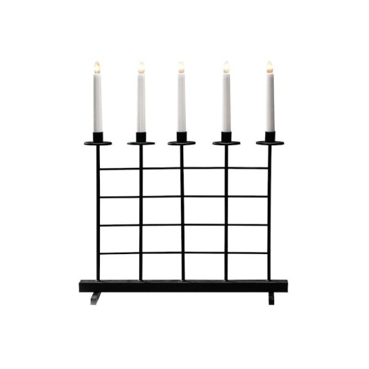 Adventstake Gnosjö Konstsmide 5 Lys Metall Sort Adventstake Gnosjö Konstsmide 5 Lys Metall Sort