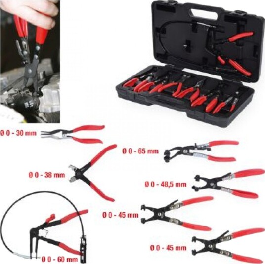 Ks Tools Tangsett 7 deler Krom-Molybden-Stål med Plastkoffert Ks Tools Tangsett 7 deler Krom-Molybden-Stål med Plastkoffert